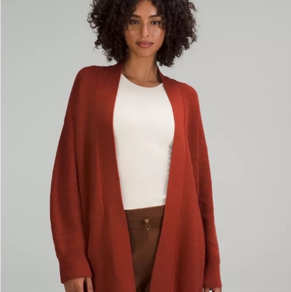 lululemon athletica Sweaters - Lululemon Merino wool-blend rib long wrap sweater